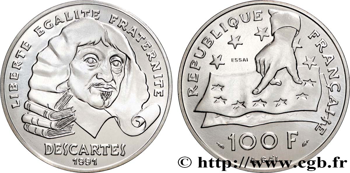 Essai de 100 francs Descartes 1991 Pessac F.459/1 MS 
