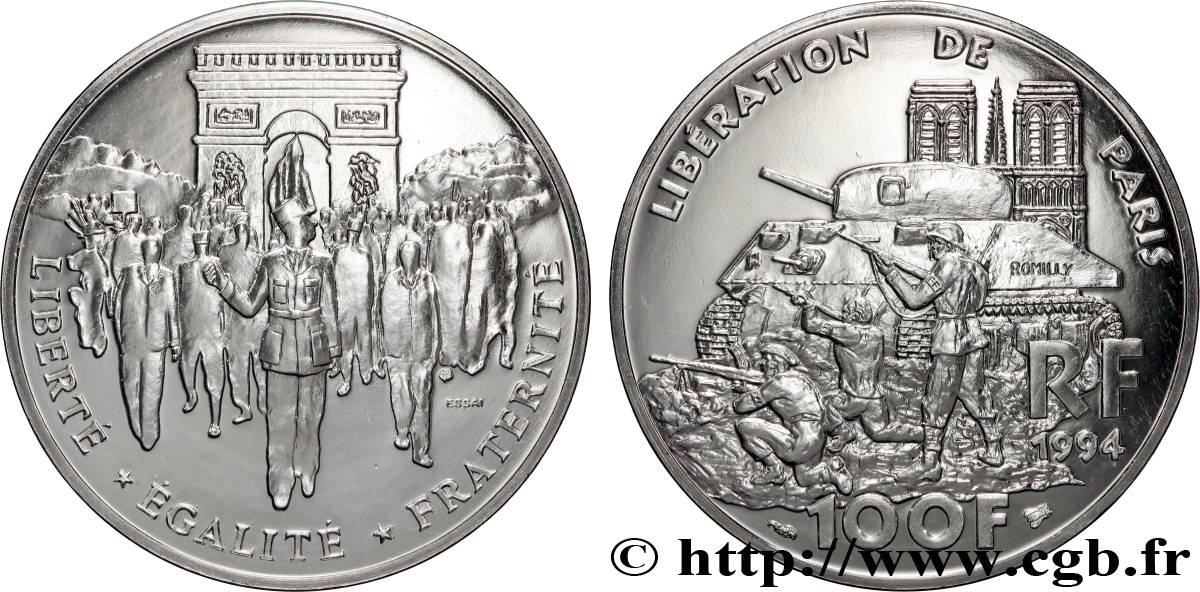 Essai de 100 francs Libération de Paris 1994 Pessac F.462/1 FDC 