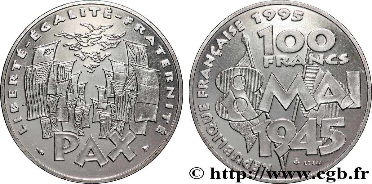 Essai de 100 francs 8 Mai 1945 1995 Pessac F.463/1 MS 
