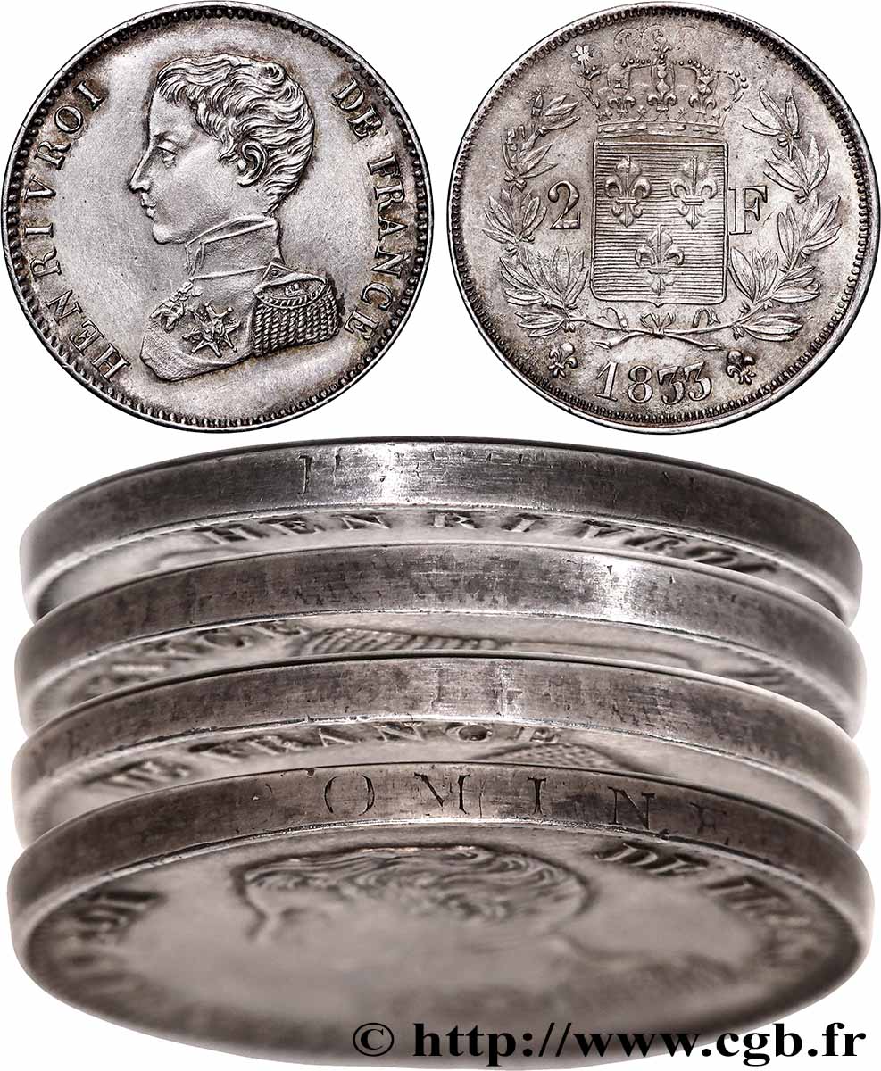 2 francs Henri V 1833  VG.2701  SUP 