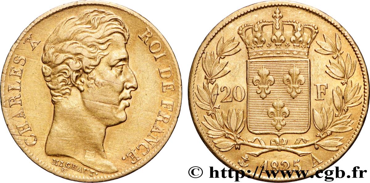 20 francs or Charles X 1825 Paris F.520/1 TTB 