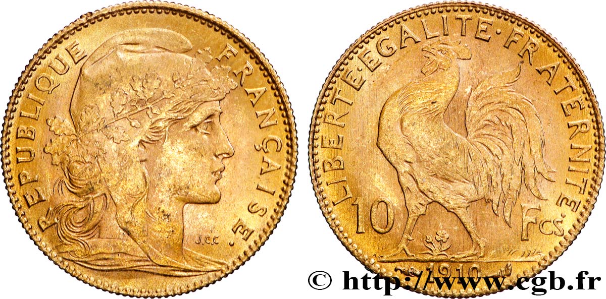 10 francs Coq 1910 Paris F.509/11 AU 