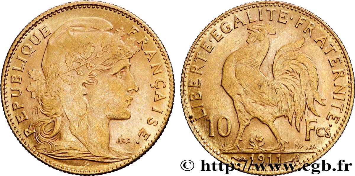 10 francs Coq 1911 Paris F.509/12 AU 