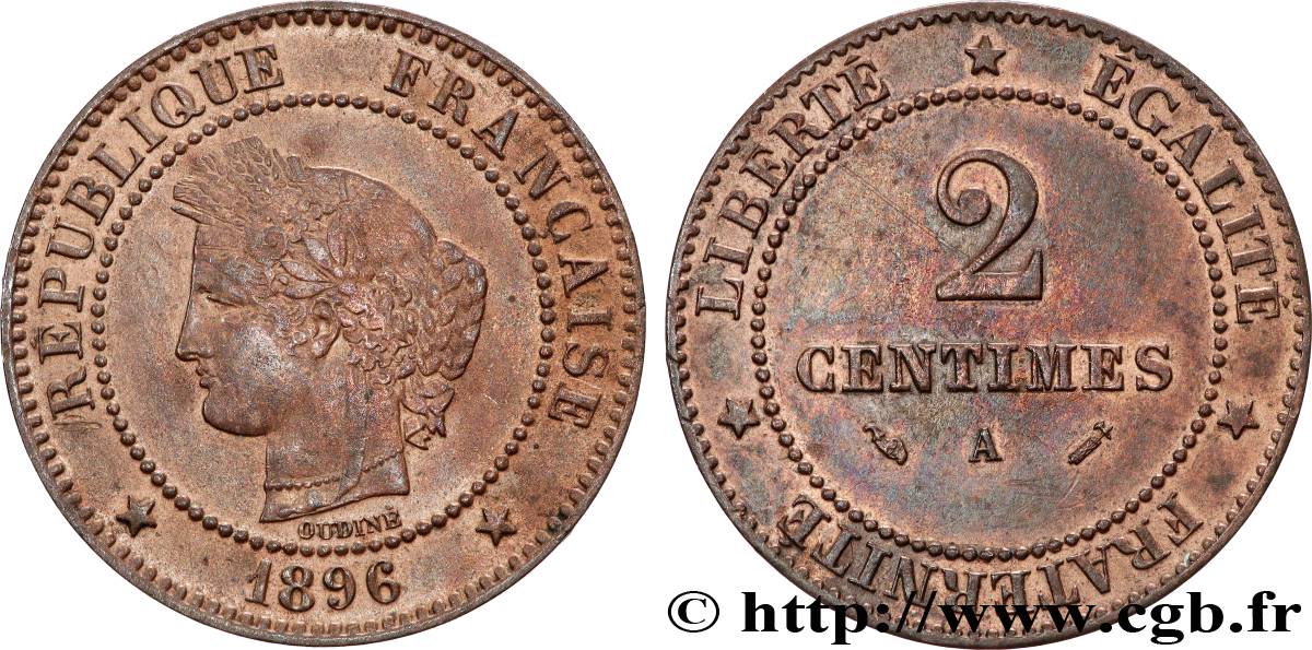 2 centimes Cérès 1896 Paris F.109/22 fVZ 