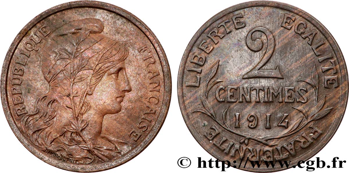 2 centimes Daniel-Dupuis 1914 Paris F.110/17 VZ+ 