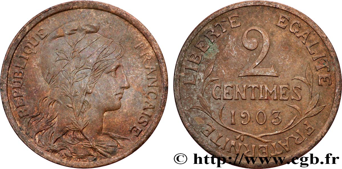 2 centimes Daniel-Dupuis 1903 Paris F.110/8 AU 