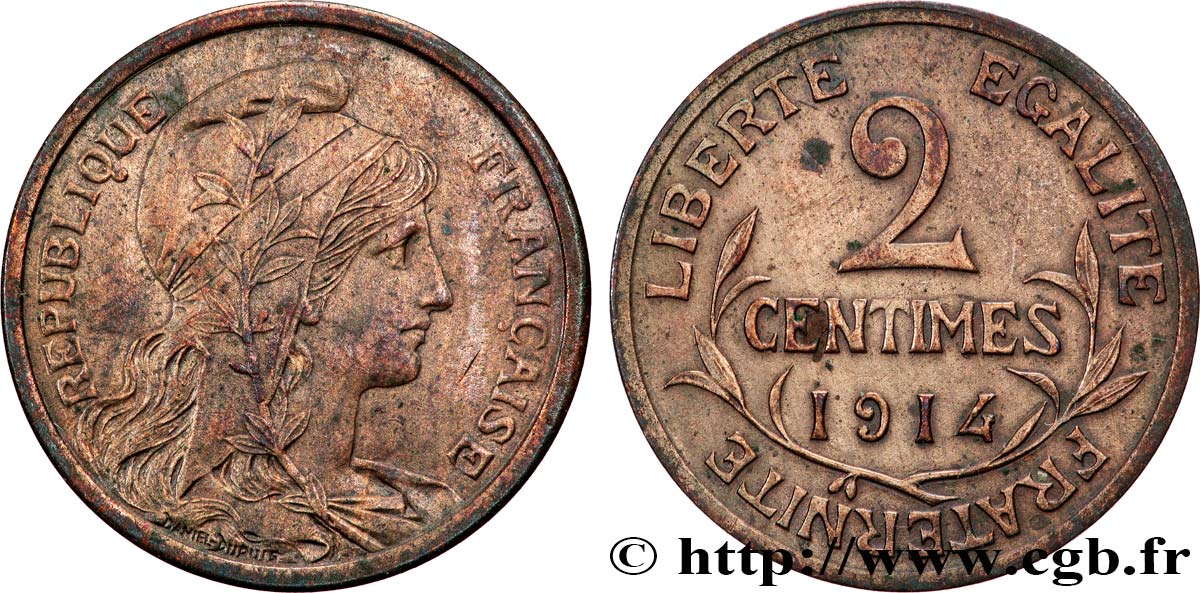 2 centimes Daniel-Dupuis 1914 Paris F.110/17 SUP+ 