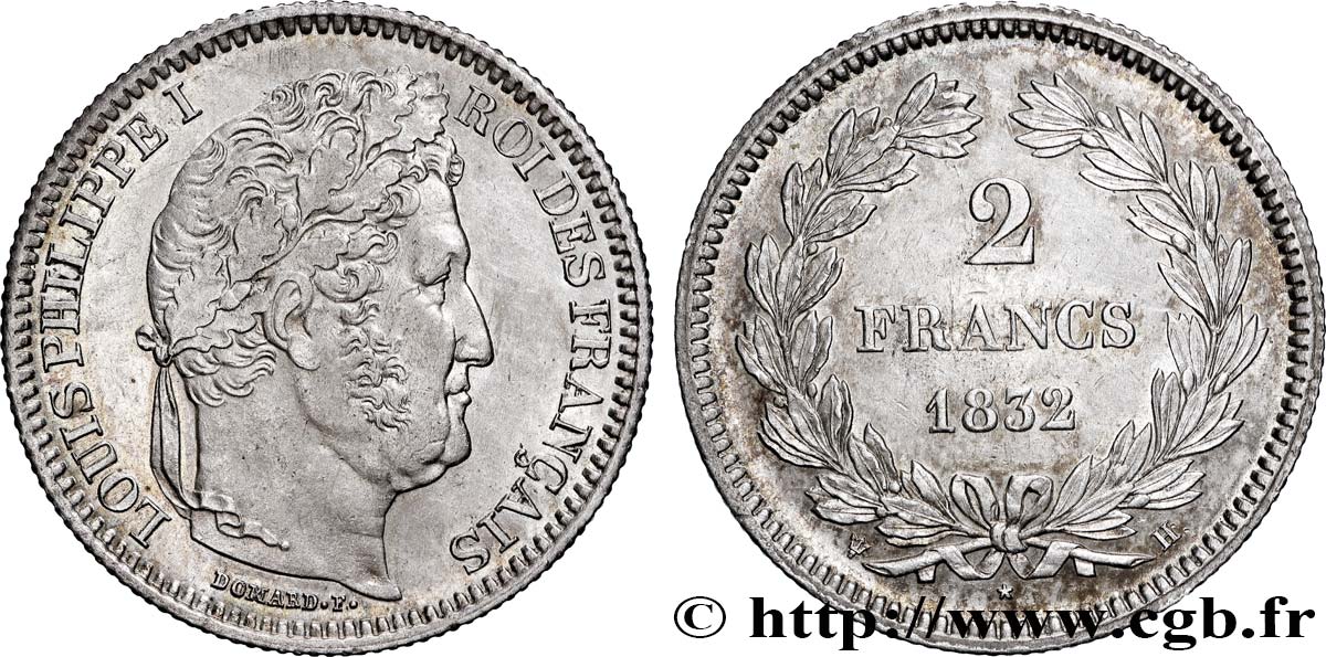 2 francs Louis-Philippe 1832  La Rochelle F.260/8 SUP60 