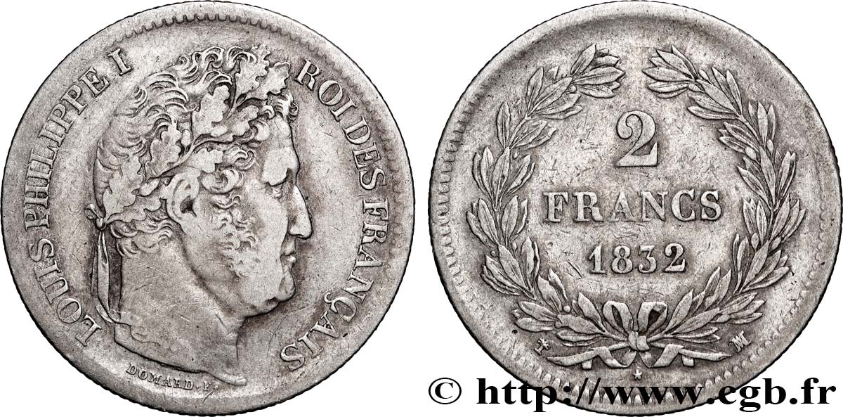 2 francs Louis-Philippe 1832 Marseille F.260/13 TB+ 