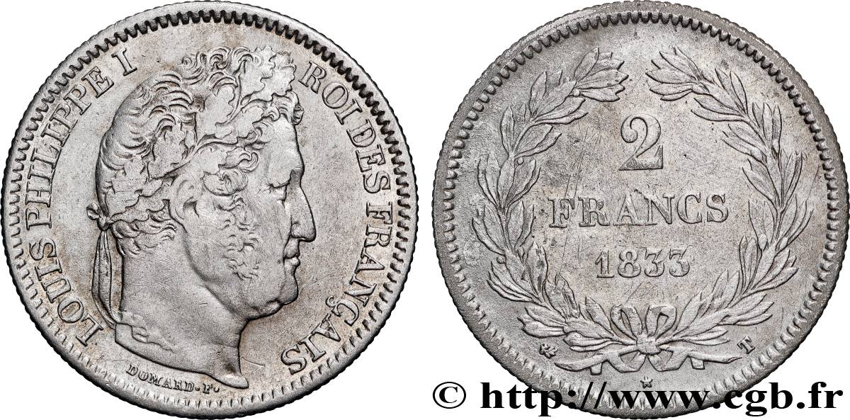 2 francs Louis-Philippe 1833 Nantes F.260/27 TB 