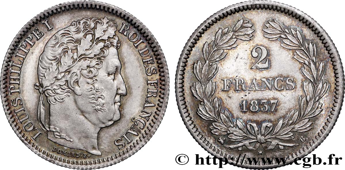 2 francs Louis-Philippe 1837 Rouen F.260/59 SUP60 