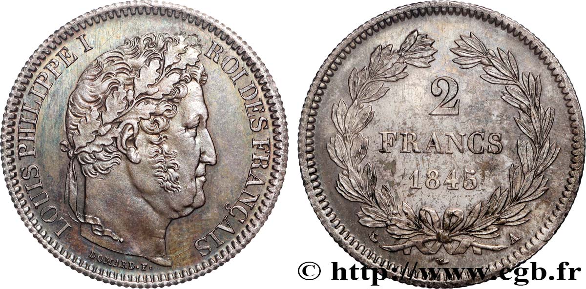 2 francs Louis-Philippe 1845 Paris F.260/102 SC64 
