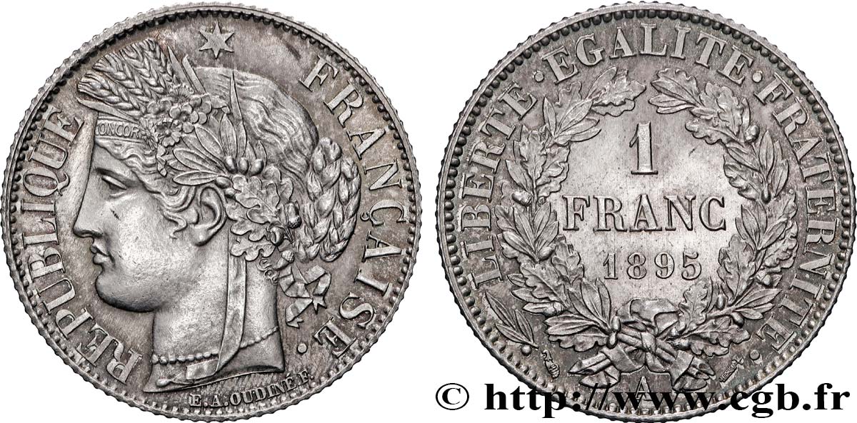 1 franc Cérès, IIIe République 1895 Paris F.216/13 SUP 