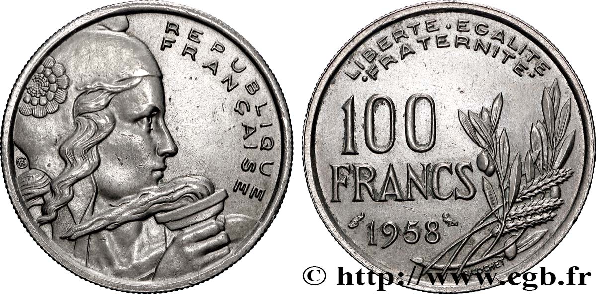 100 francs Cochet, Chouette 1958  F.450/13 TTB+ 