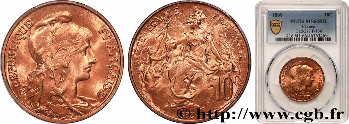 10 centimes Daniel-Dupuis 1899  F.136/7 FDC66 PCGS