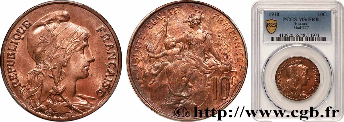 10 centimes Daniel-Dupuis 1910  F.136/19 MS65 PCGS