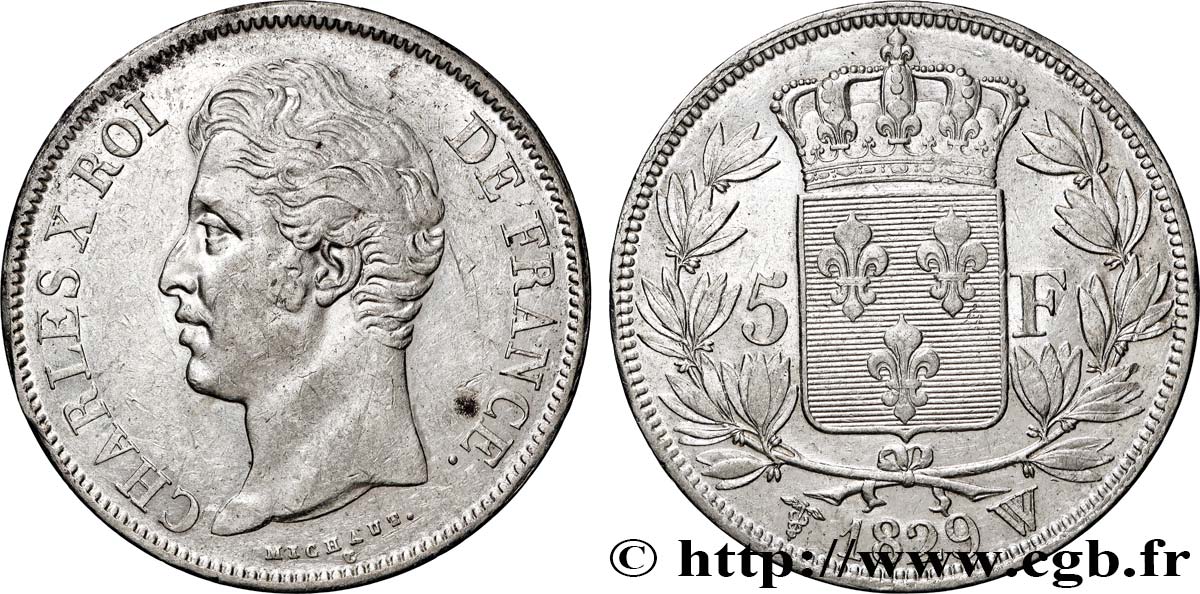 5 francs Charles X, 2e type 1829 Lille F.311/39 TTB+ 