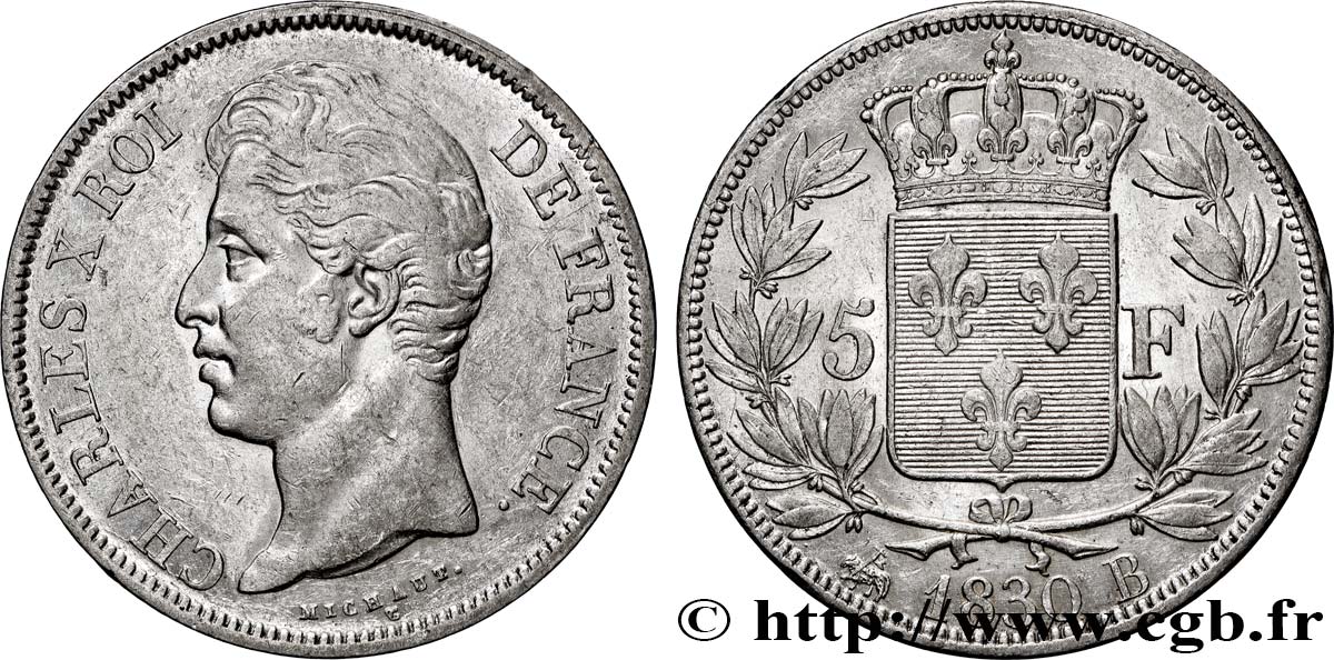 5 francs Charles X, 2e type 1830 Rouen F.311/41 TTB 