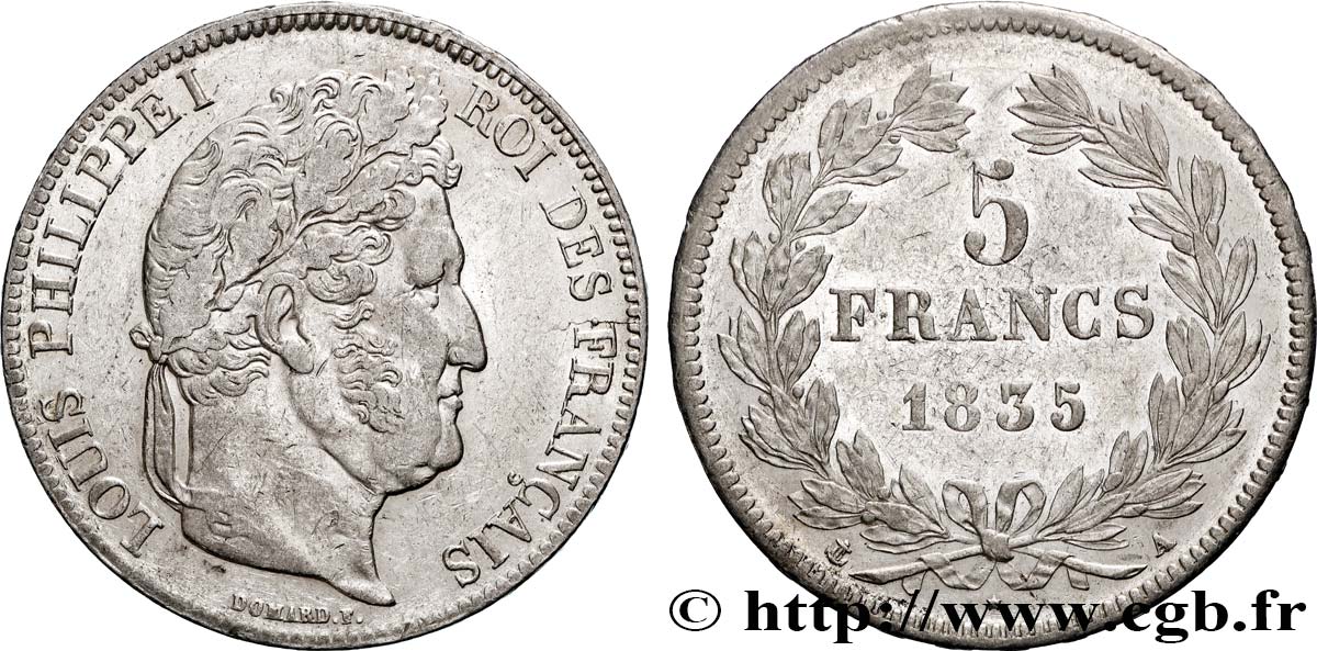 5 francs IIe type Domard 1835 Paris F.324/42 AU 