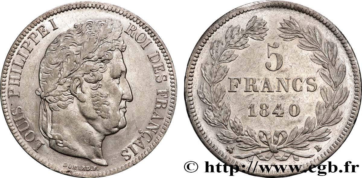 5 francs IIe type Domard 1840 Rouen F.324/84 q.SPL 