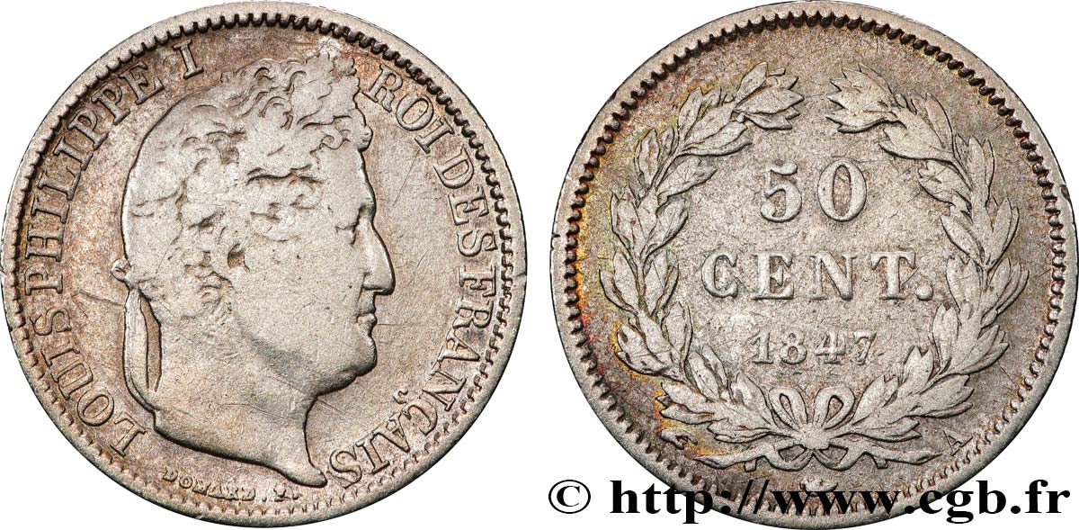 50 centimes Louis-Philippe 1847 Paris F.183/13 RC+ 