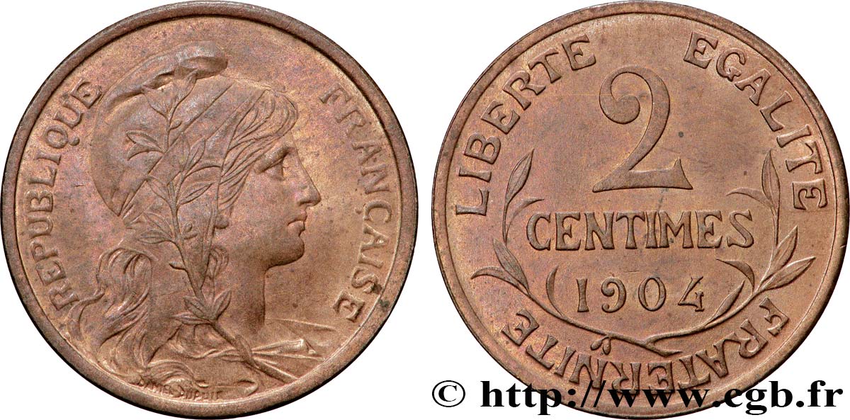 2 centimes Daniel-Dupuis 1904 Paris F.110/9 SUP+ 