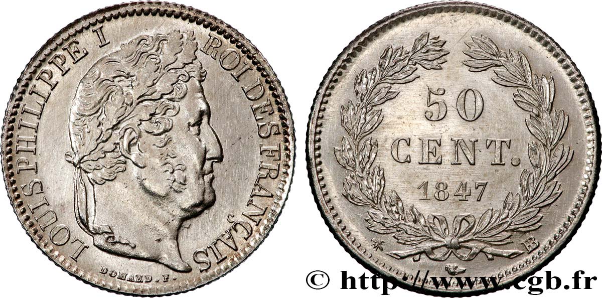 50 centimes Louis-Philippe 1847 Strasbourg F.183/14 SPL 