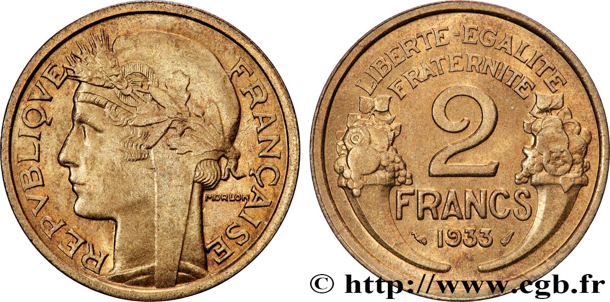 2 francs Morlon 1933  F.268/5 SPL63 