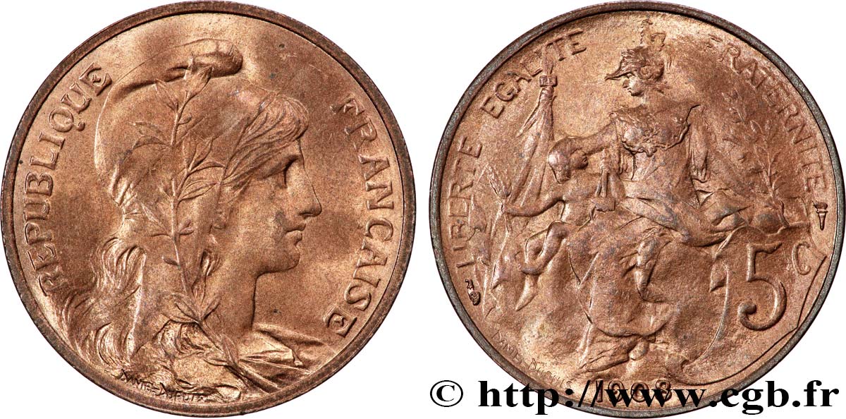 5 centimes Daniel-Dupuis 1908  F.119/19 SPL64 
