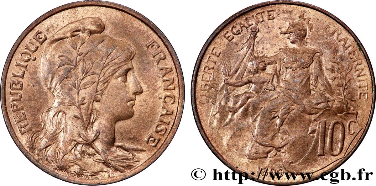 10 centimes Daniel-Dupuis 1899  F.136/7 SPL63 