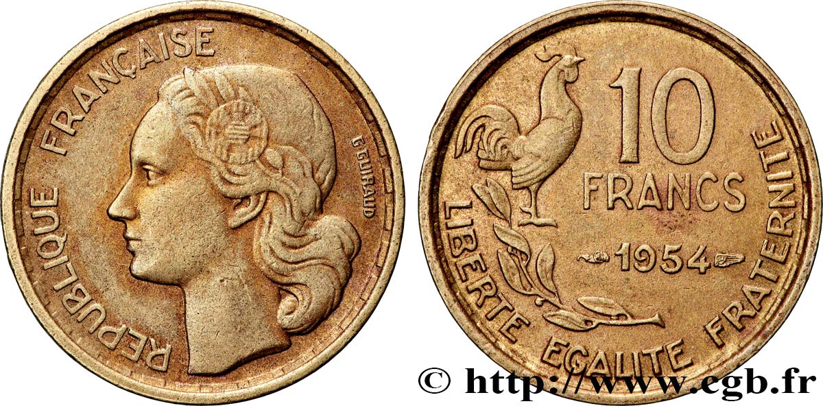 10 francs Guiraud 1954  F.363/10 SUP55 