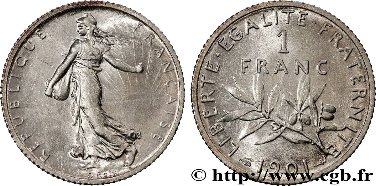1 franc Semeuse 1901 Paris F.217/6 SUP+ 