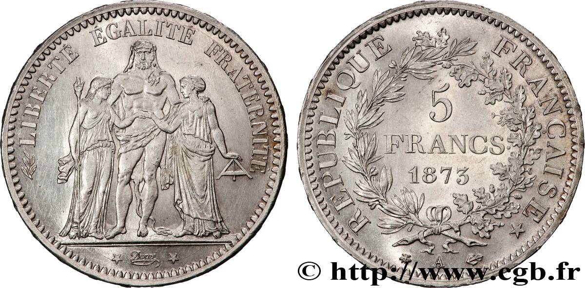 5 francs Hercule 1873 Paris F.334/9 SPL 