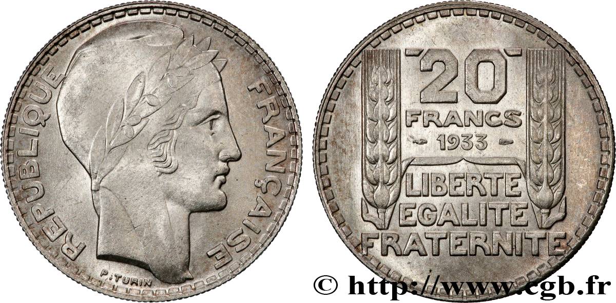 20 francs Turin, Rameaux Longs 1933  F.400/5 SC63 