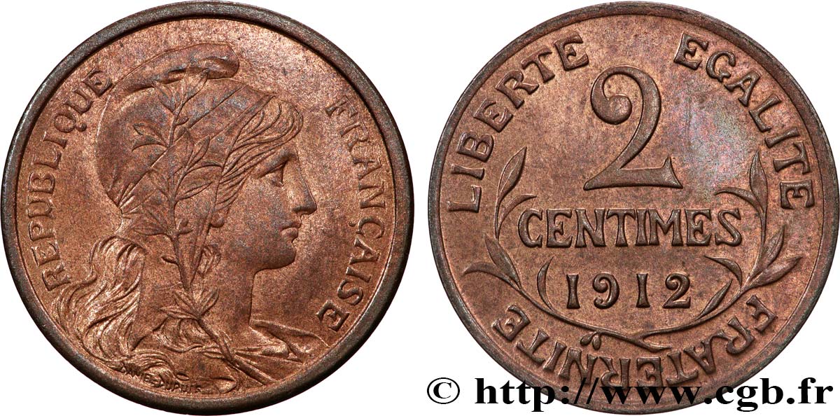 2 centimes Daniel-Dupuis 1912 Paris F.110/15 SUP62 
