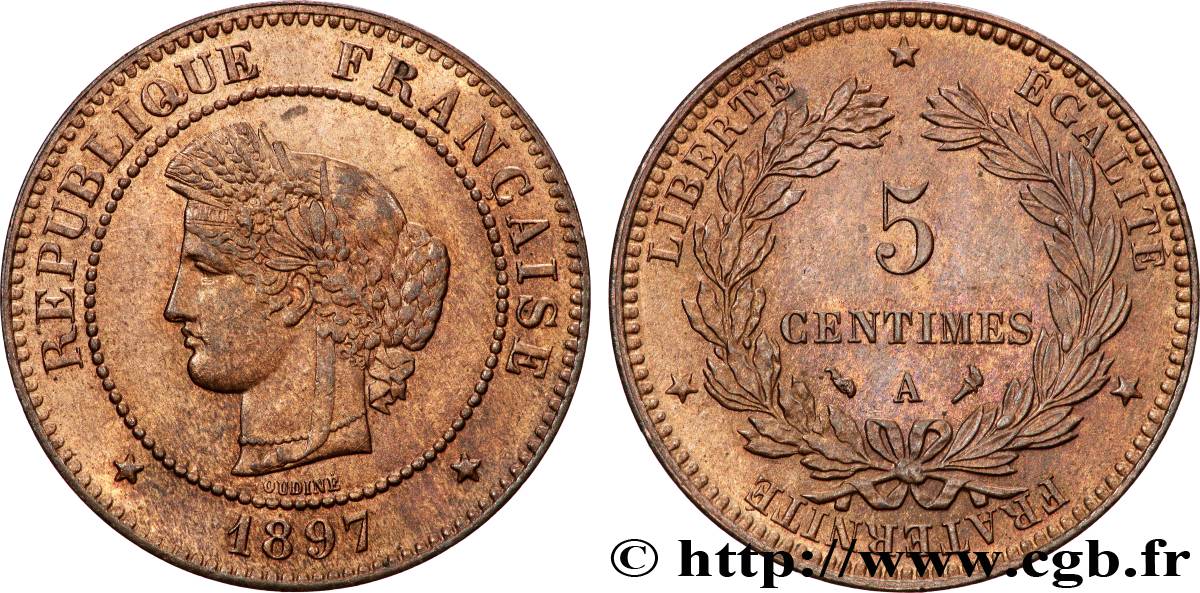 5 centimes Cérès 1897 Paris F.118/39 fST63 