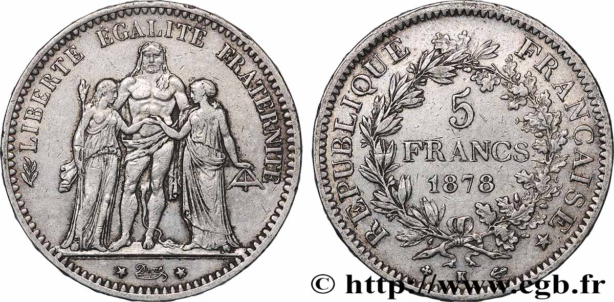 5 francs Hercule 1878 Bordeaux F.334/23 TTB 