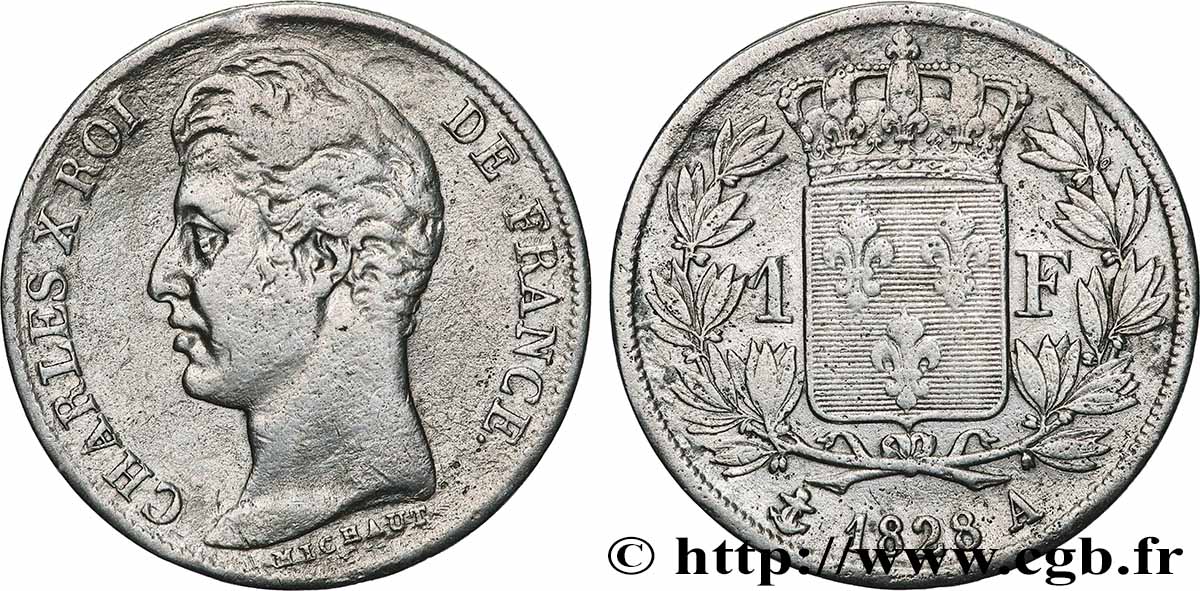 1 franc Charles X 1828 Paris F.207/37 TTB 