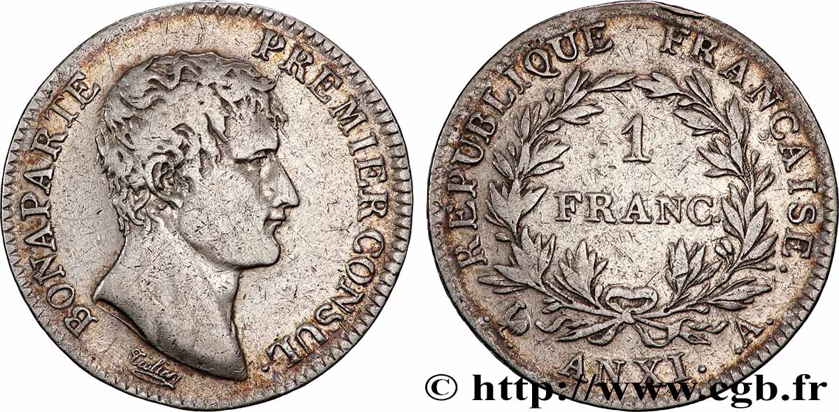 1 franc Bonaparte Premier Consul 1803 Paris F.200/1 TB 