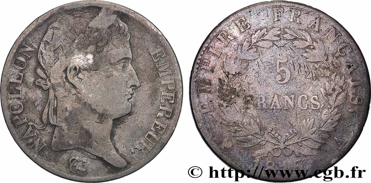 5 francs Napoléon Empereur, Cent-Jours 1815 Paris F.307A/1 MB 