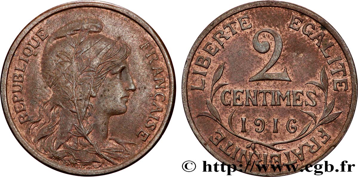 2 centimes Daniel-Dupuis 1916 Paris F.110/18 SPL63 