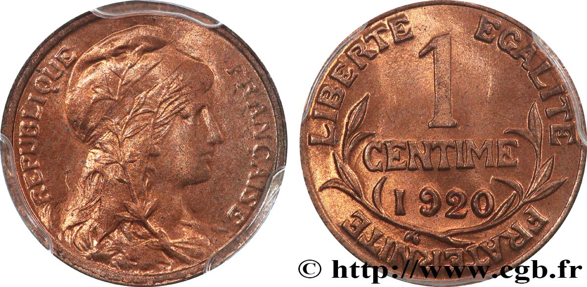 1 centime Daniel-Dupuis 1920  F.105/19 FDC66 PCGS