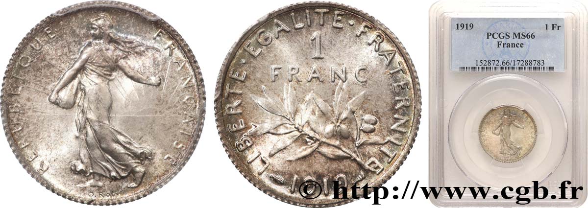 1 franc Semeuse 1919 Paris F.217/25 FDC66 PCGS