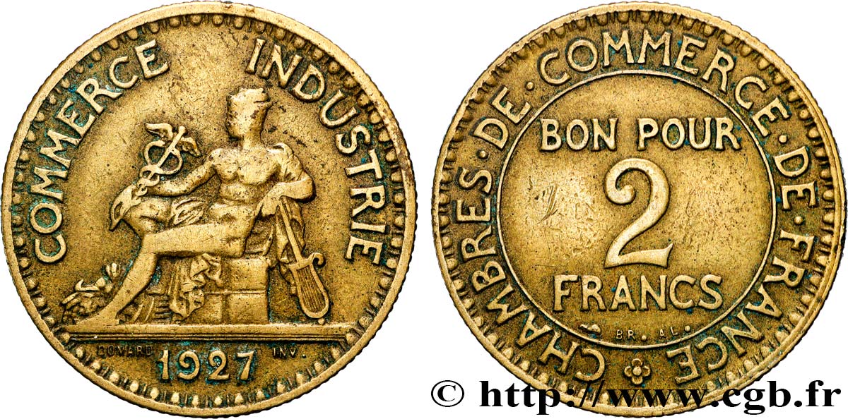 2 francs Chambres de Commerce 1927  F.267/9 TB 