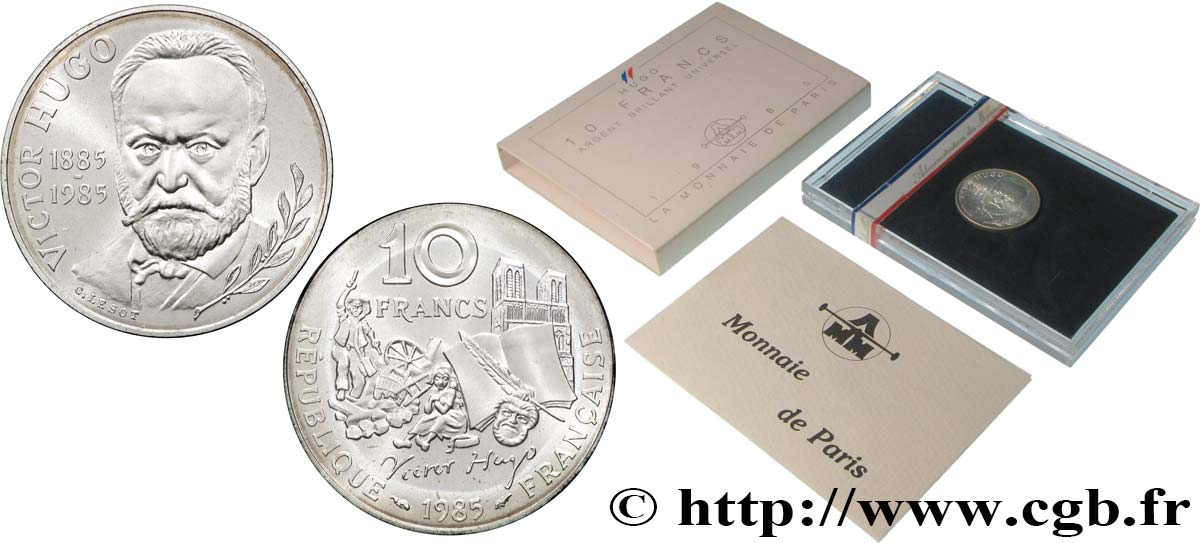 Brillant Universel argent 10 francs Victor Hugo 1985  F5.1300 2 MS 