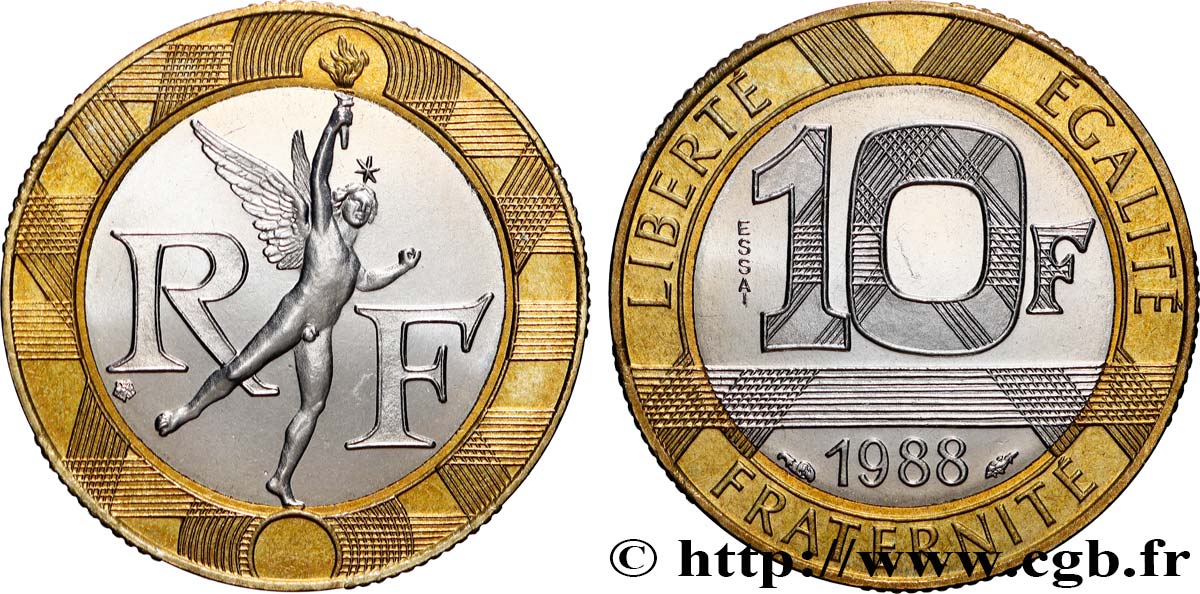 Essai de 10 francs Génie de la Bastille 1988 Pessac F.375/1 MS 
