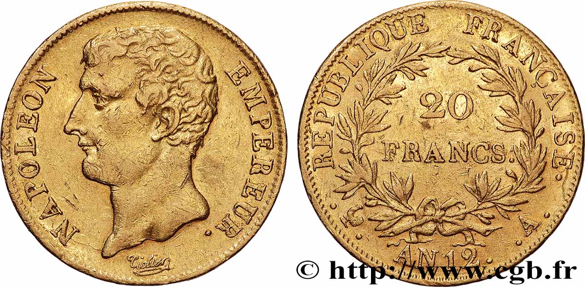 20 francs or Napoléon Empereur, buste intermédiaire 1804 Paris F.511/1 AU 