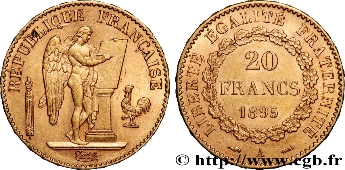 20 francs or Génie, IIIe République 1895 Paris F.533/19 TTB+ 