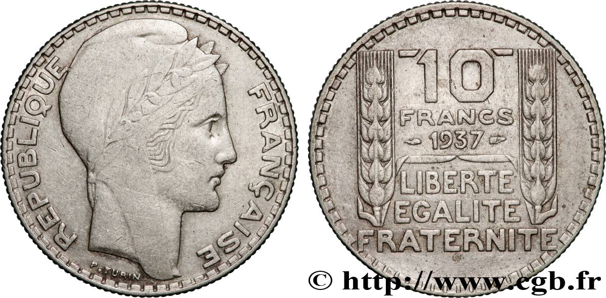 10 francs Turin 1937  F.360/8 TB+ 