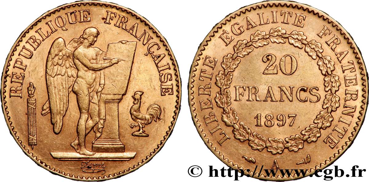 20 francs or Génie, Troisième République 1897 Paris F.533/22 TTB+ 